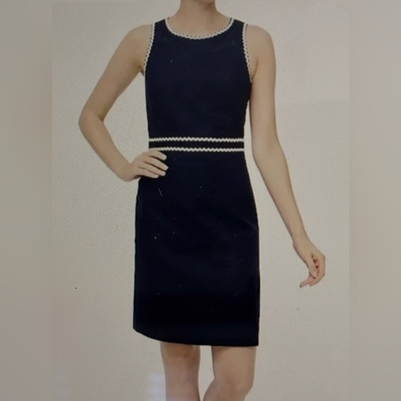 J. Crew Dresses & Skirts - J.Crew  NWT Navy blue dress -white trim  10